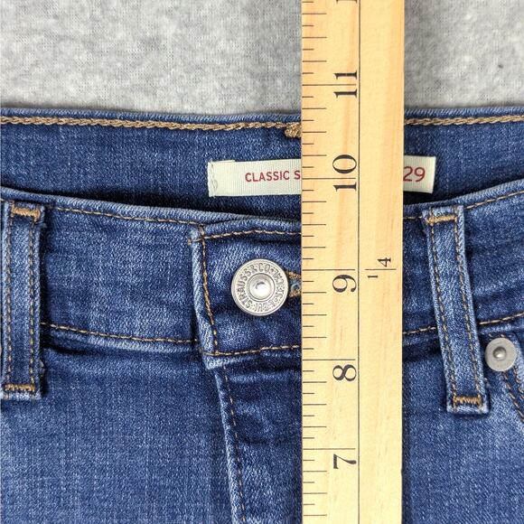 Levi's Classic Straight Fit Jeans Womens 29 (8 Short) Mid Rise Medium Wash 90s - Picture 9 of 13
